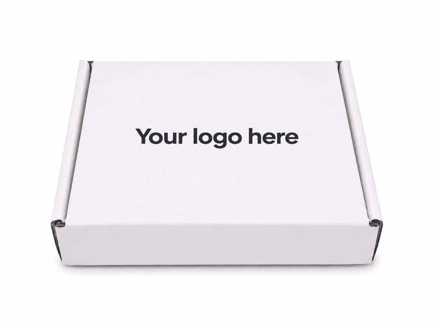 Closed collection box labeled Your logo here.